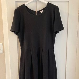 Lularoe Amelia Black Textured Dress with Rose Gold Zipper RARE - Women's 2XL